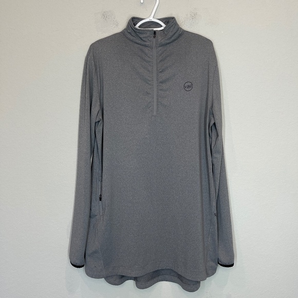 Veil Spark Top Women's L Gray Tunic Running Modest Thumbholes 1/2 Zip Pullover - Picture 1 of 15